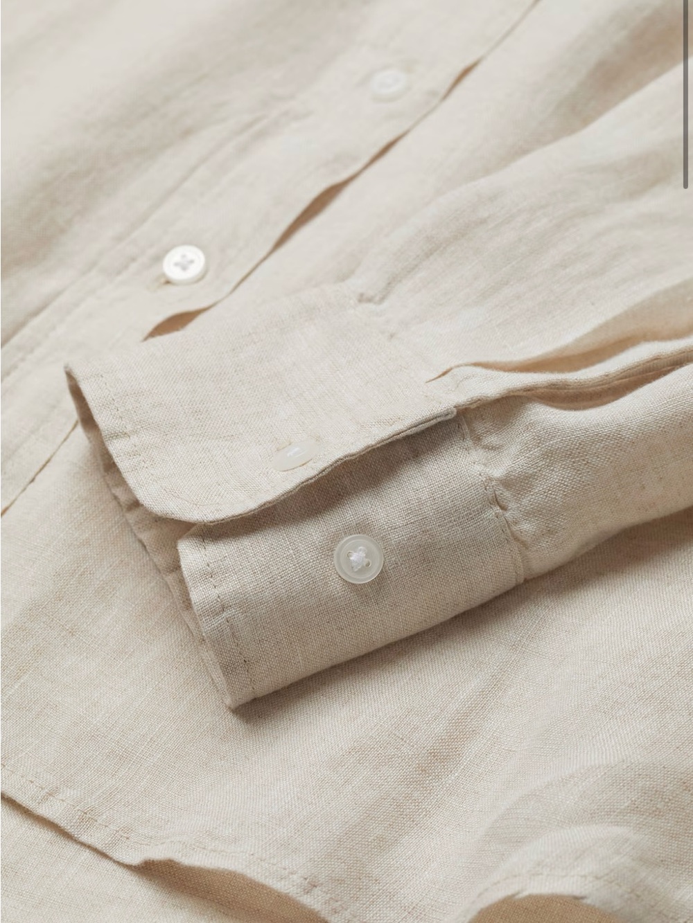 H&M Linen Beige Button Down - Picture 2 of 2